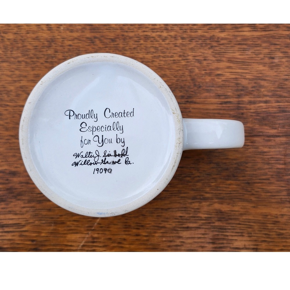VTG 80s Bird-In-Hand PA Amish Mug Walter J Seibold Horse Buggy Cottagecore Rare - Picture 4 of 7